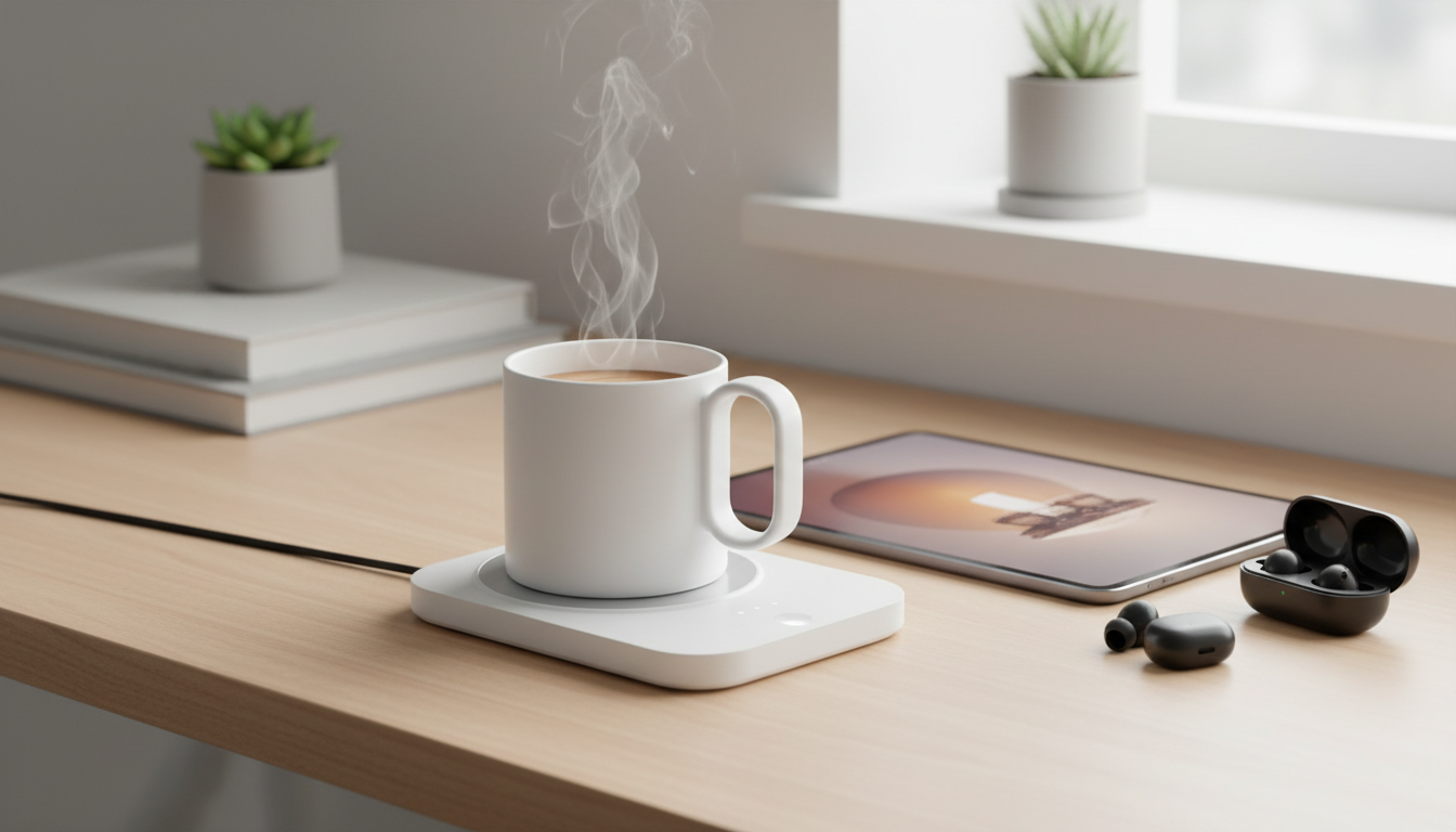 Keep Coffee Hot: Adjustable USB Mug Warmer for Desks