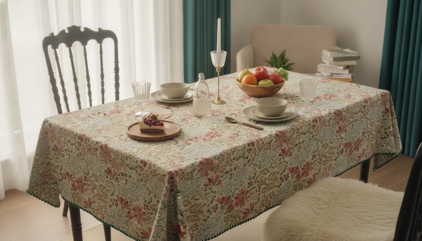 Boho Multicolor Cotton Tablecloth for Rectangular Tables