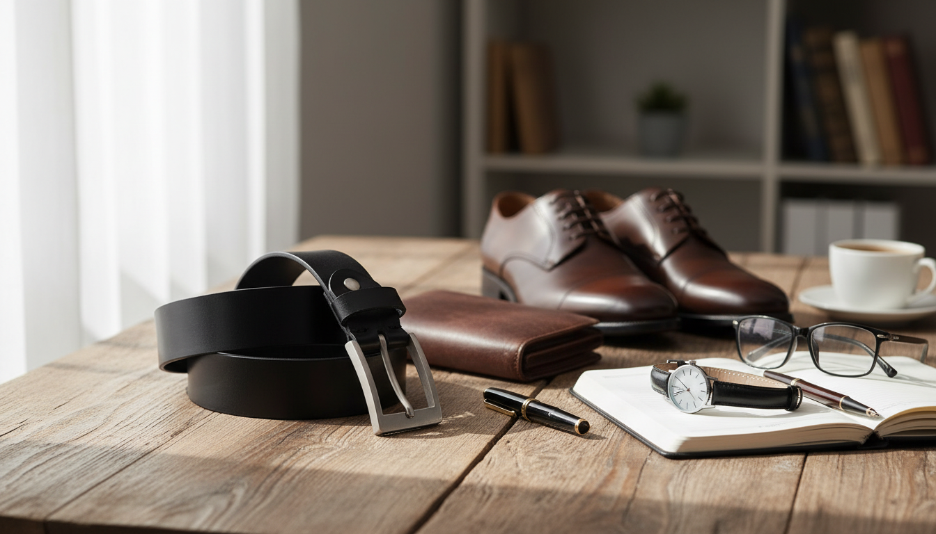Classic 1.5-Inch Men's Genuine Leather Belt for Daily Wear