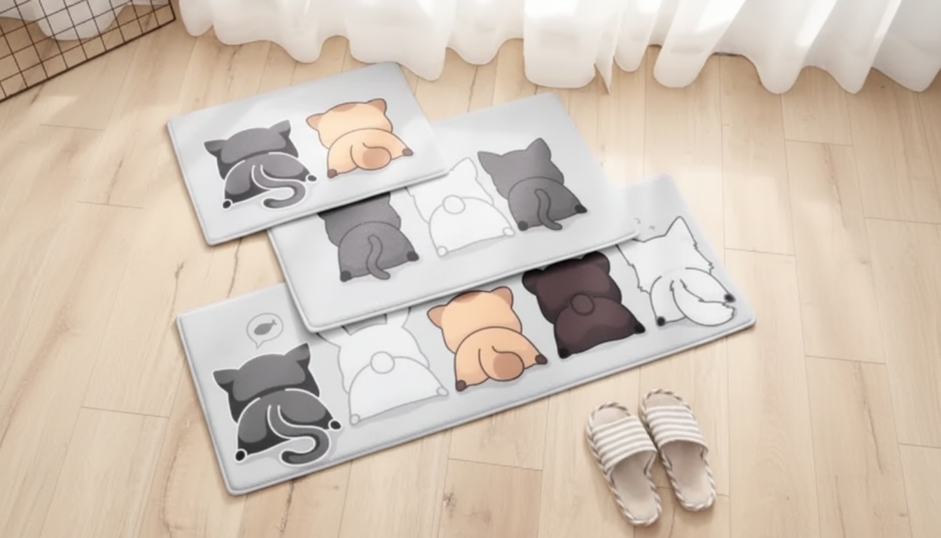 Memory Foam Kitchen Mat: Non-Slip Flannel Comfort