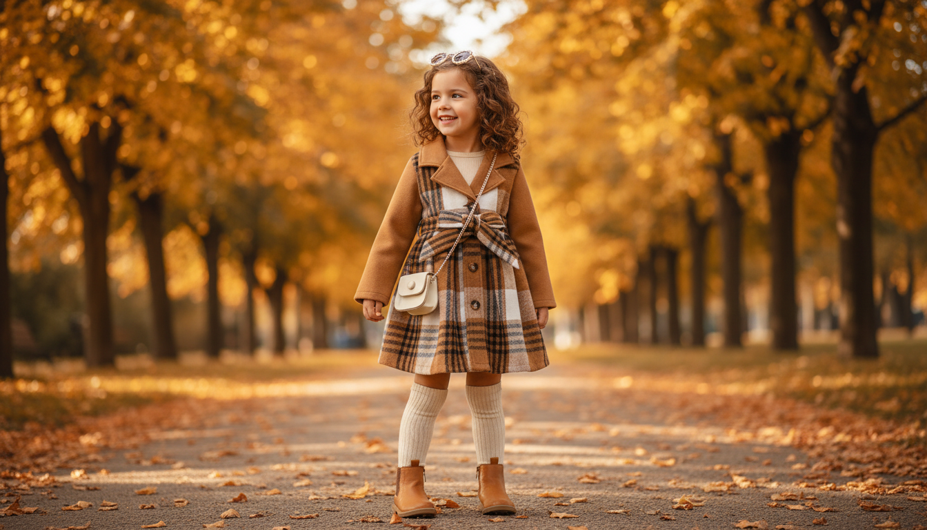 Plaid Trench Coat for Girls (1–6): Warm, Classic Style