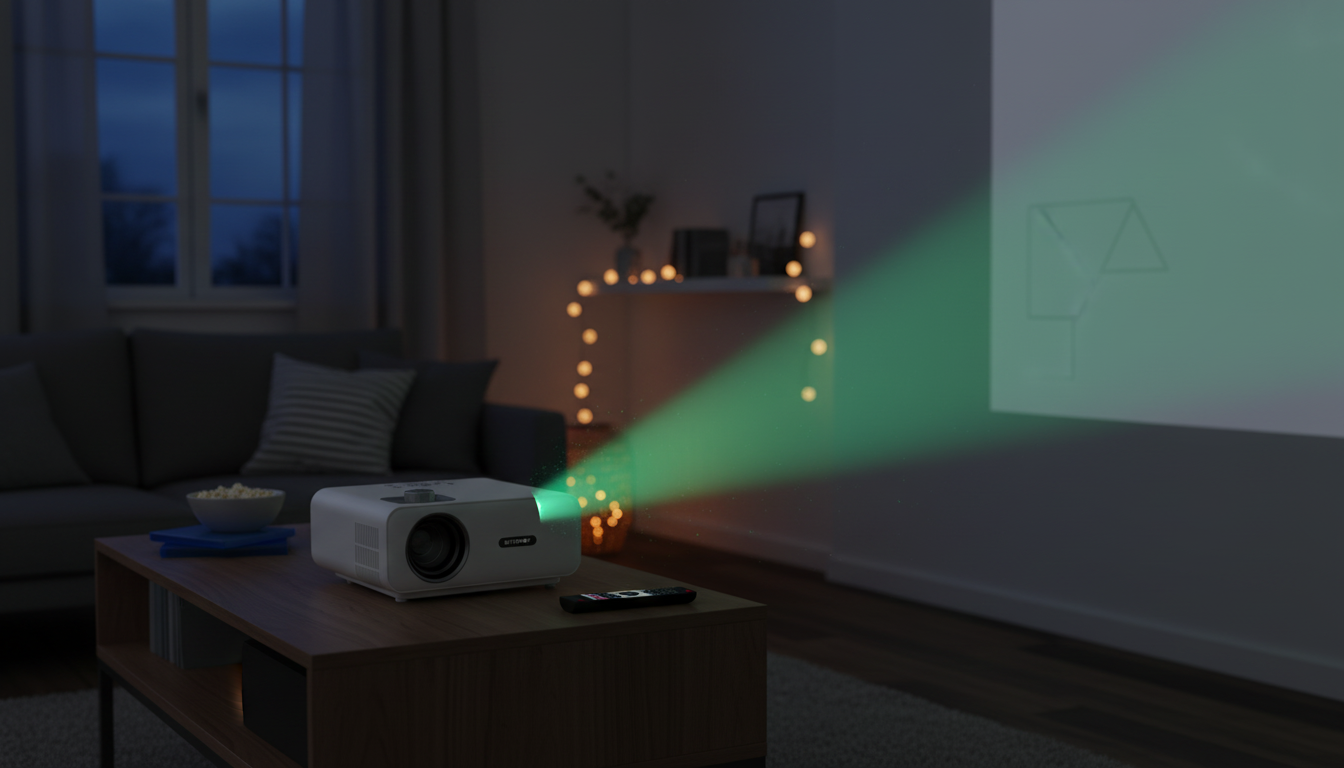 Portable 1080P LED Projector: 9000 Lumens, Bluetooth, HDMI