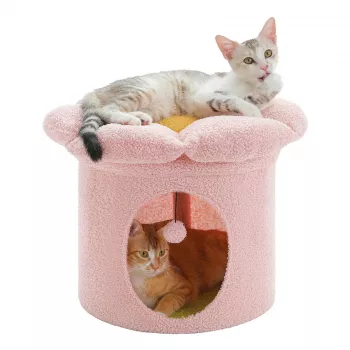 Indoor Cat House with Removable Flower Bed: Cozy & Clean