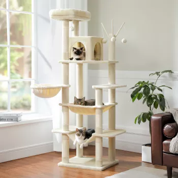 Large Cat Tree with Oversized Hammock & Scratch Posts